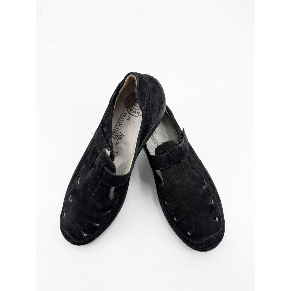 Waldlaufer Pro Aktiv Black Suede Cutout Loafers Wide Fit Weite H Shoes Sz 4 7